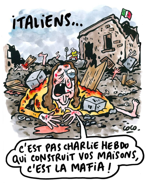 Tërmeti në Itali sipas Charlie Hebdo