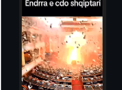 Në mediat sociale goditet me raketë parlamenti shqiptar