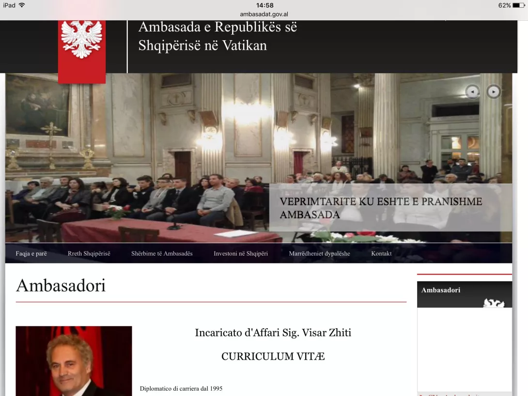 Paradoksi, Vatikani Lumturon 38 shqiptarë, Tirana zyrtare nuk zgjedh dot ambasadorin