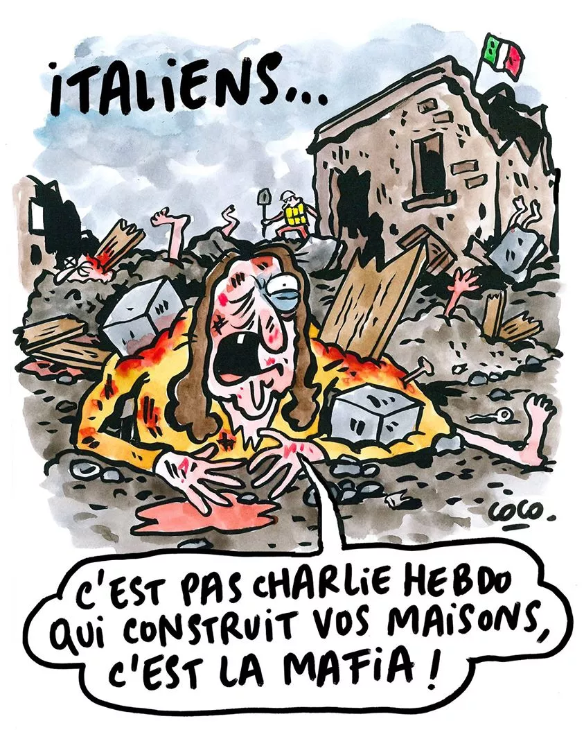 Tërmeti në Itali sipas Charlie Hebdo
