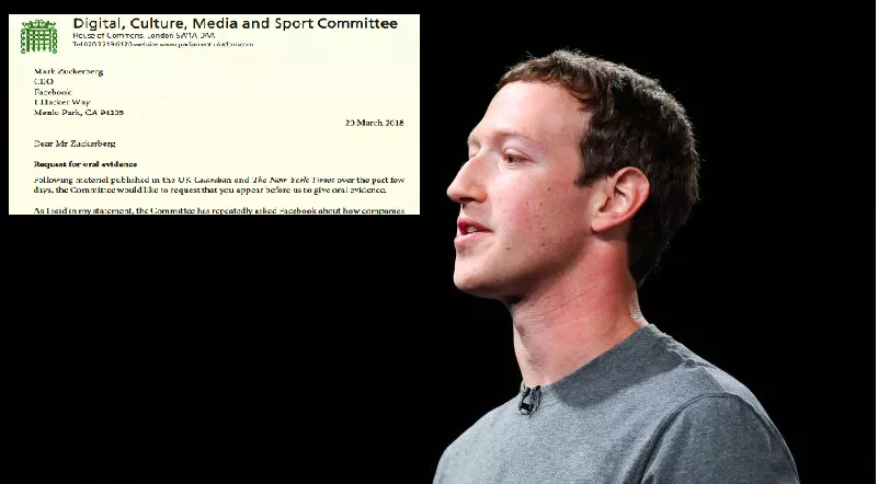 Skandali i të dhënave, Parlamenti britanik thërret Mark Zuckerberg