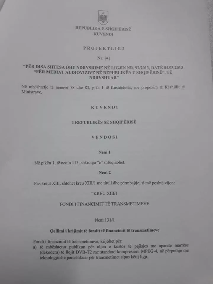 Para publike drejt televizioneve private. Pritet dyfishimi i tarifës aktuale për aparatin televiziv