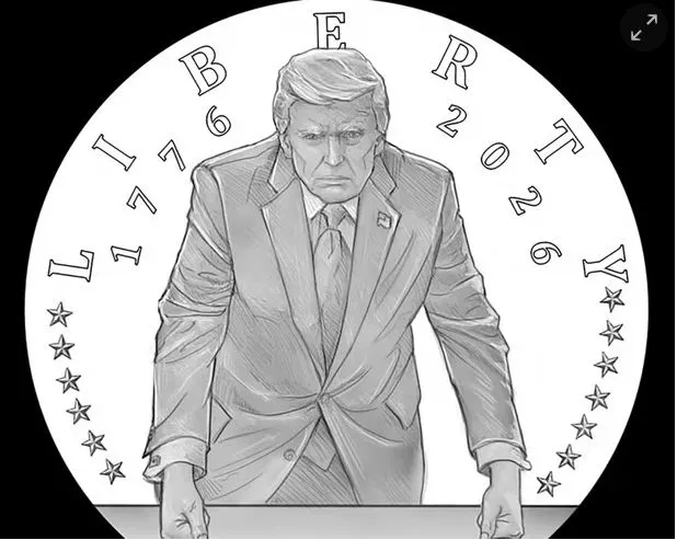 Një monedhë ari me fytyrën e Trump